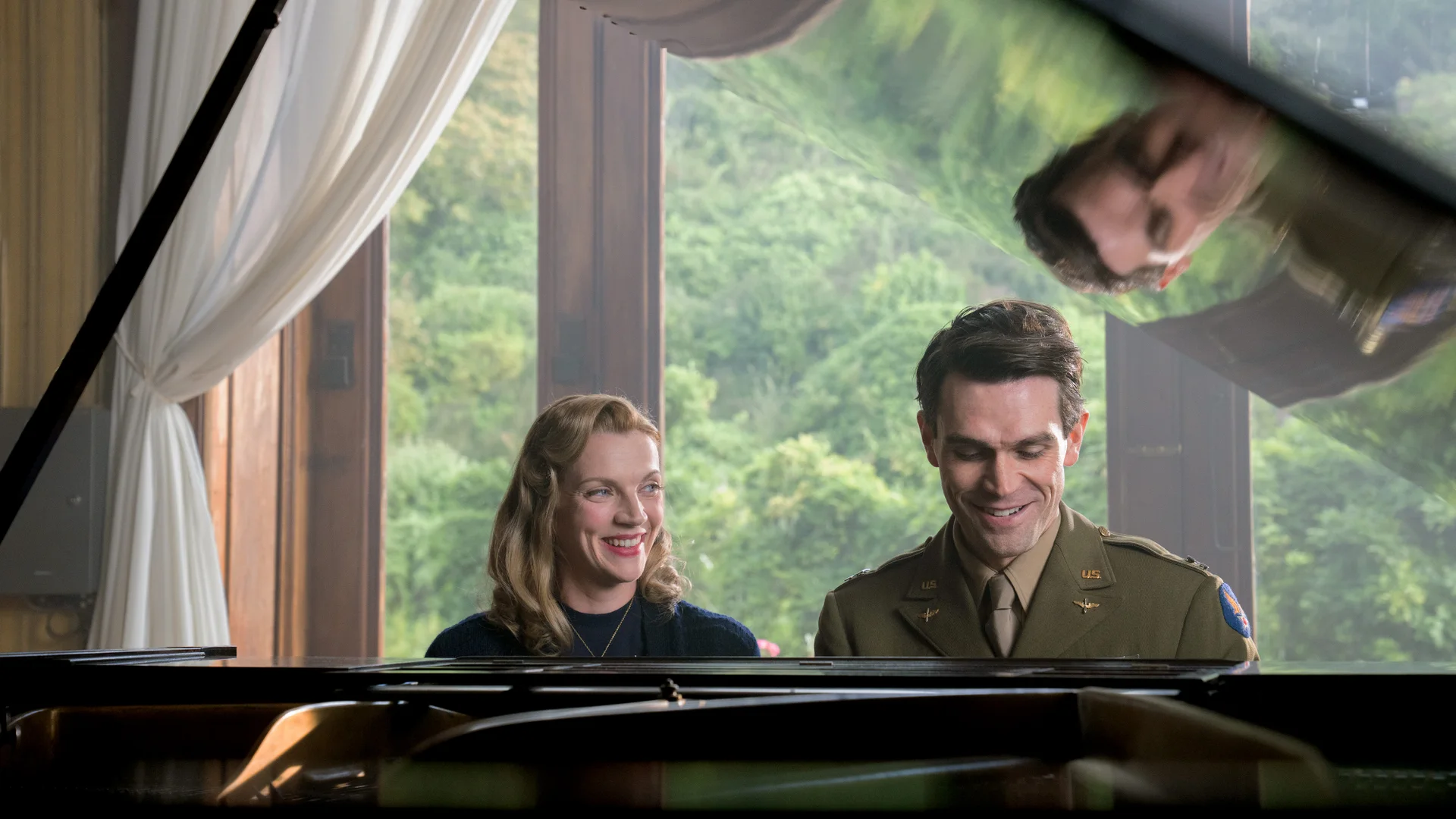 KJ Apa as Jimmy Stewart and Kara Killmer as Lady Julia in JIMMY.